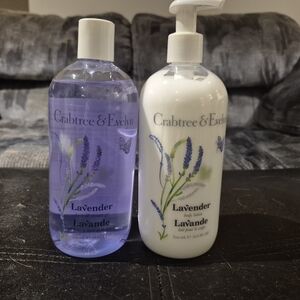 Crabtree & Evelyn Lavender Body Wash and Lotion Set - Purple & White